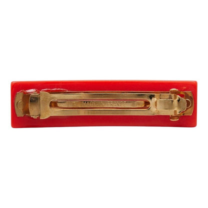 Louis Vuitton Studded Barrette Hair Orange Gold Plastic Plated