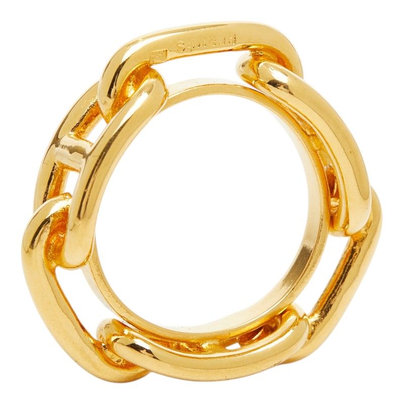Hermes Lucade Chaine D'ancre Scarf Ring Gold Plated