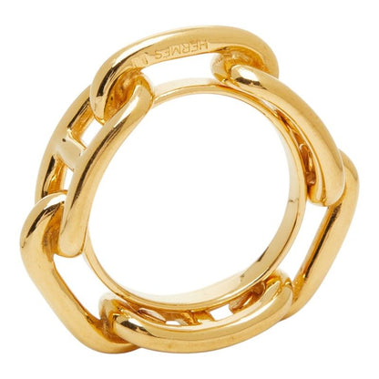 Hermes Lucade Chaine D'ancre Scarf Ring Gold Plated
