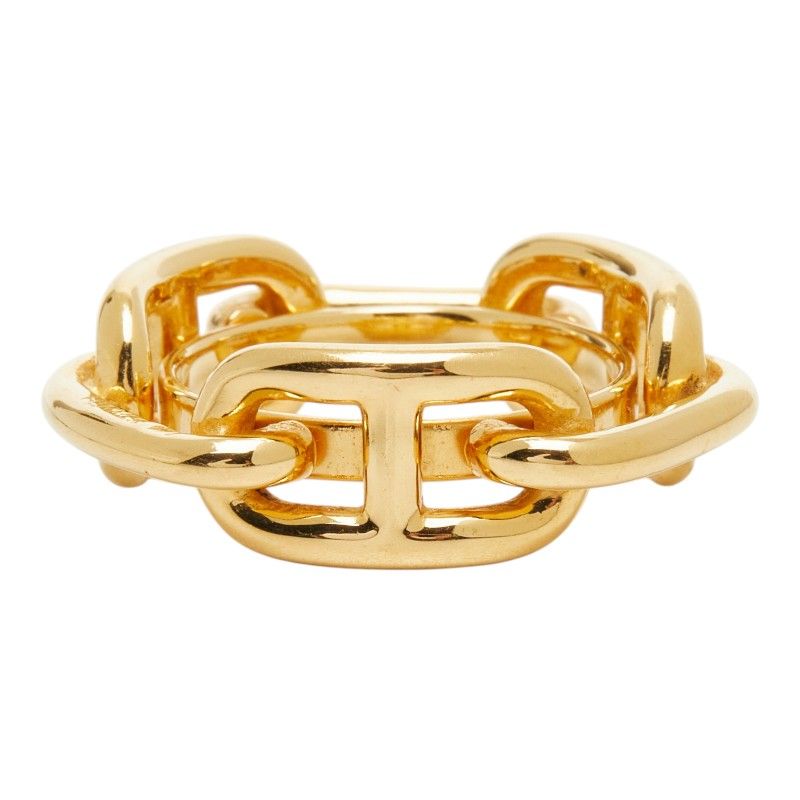 Hermes Lucade Chaine D'ancre Scarf Ring Gold Plated