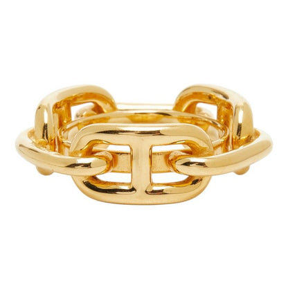 Hermes Lucade Chaine D'ancre Scarf Ring Gold Plated