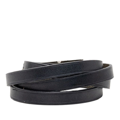 Hermes Api Long Bracelet Black Leather