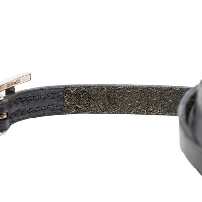 Hermes Api Long Bracelet Black Leather