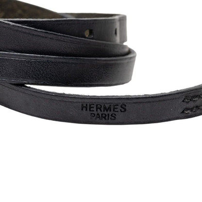 Hermes Api Long Bracelet Black Leather