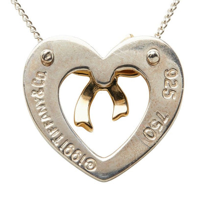 Tiffany & Co Heart Ribbon Necklace Yellow Gold
