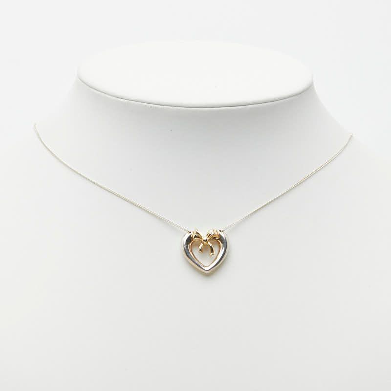 Tiffany & Co Heart Ribbon Necklace Yellow Gold