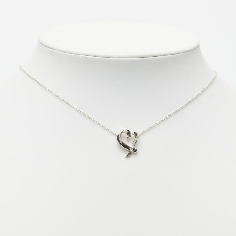 Tiffany & Co Loving Heart Diamond Necklace Silver