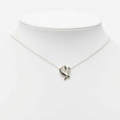 Tiffany & Co Loving Heart Diamond Necklace Silver