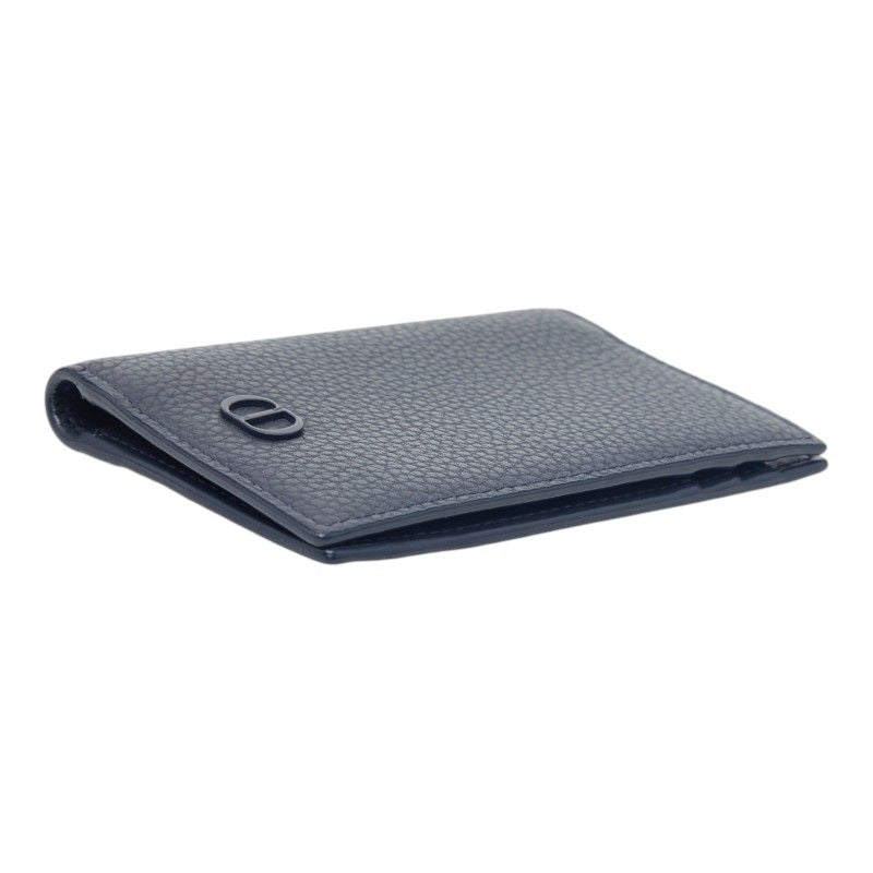 Dior Card Case Navy Leather