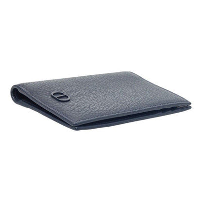 Dior Card Case Navy Leather