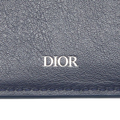 Dior Card Case Navy Leather