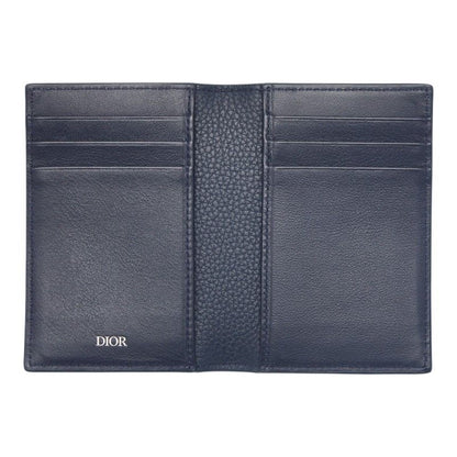 Dior Card Case Navy Leather