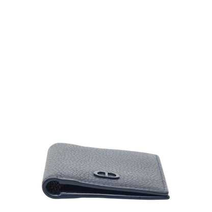 Dior Card Case Navy Leather
