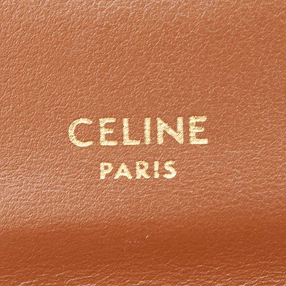 Celine Triomphe Small Flap Wallet Trifold Beige Ivory Leather
