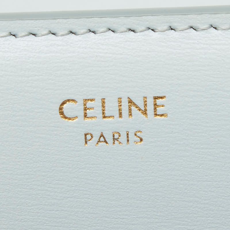 Celine Triomphe Small Flap Wallet Trifold Light Blue Leather