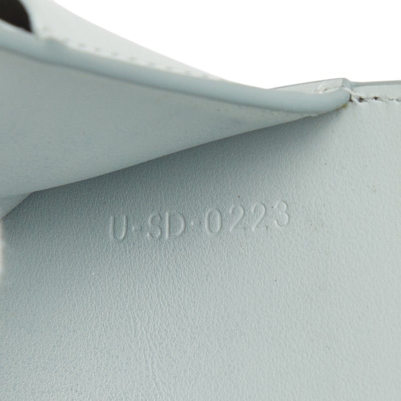 Celine Triomphe Small Flap Wallet Trifold Light Blue Leather