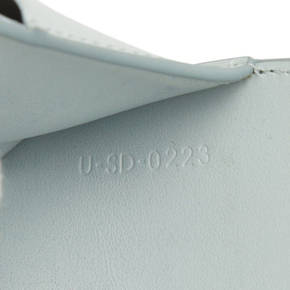Celine Triomphe Small Flap Wallet Trifold Light Blue Leather
