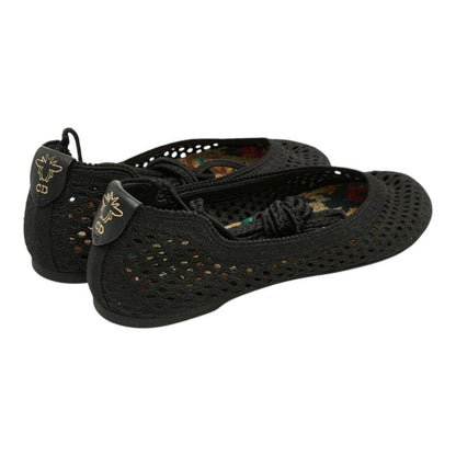 Dior Cdlogo Mesh Flat Ballet Shoes 37.5 Black Fabric