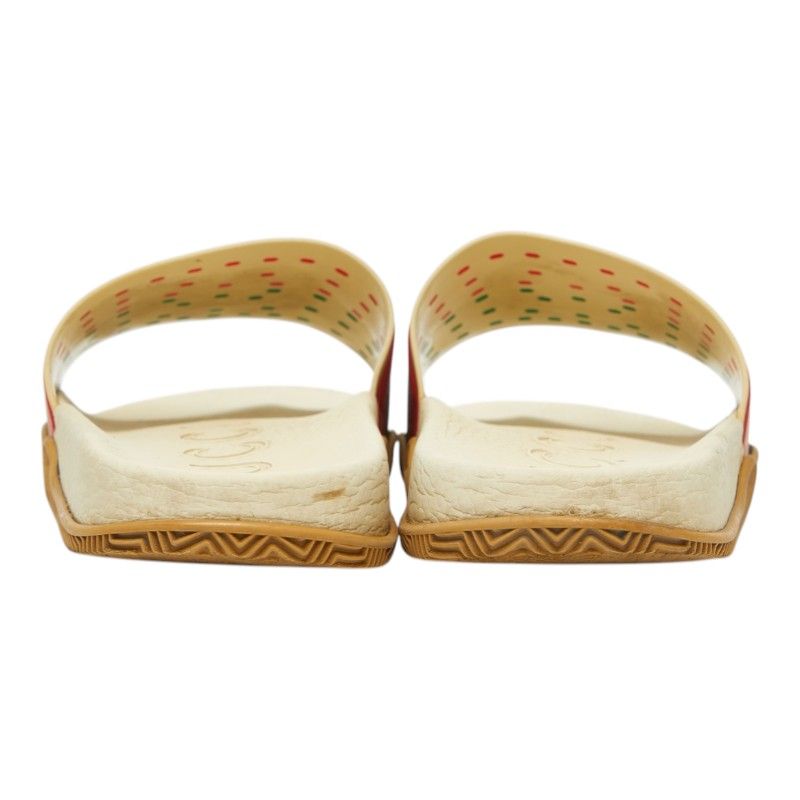 Gucci Interlocking Slide Sandals Shower Beige Green Red Rubber