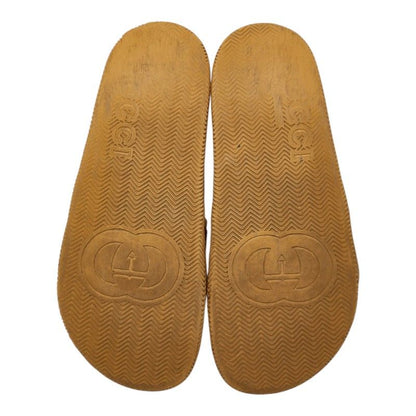 Gucci Interlocking Slide Sandals Shower Beige Green Red Rubber
