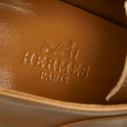 Hermes Strap Lace Up Ankle Bootie 35.5 Brown Leather Boot