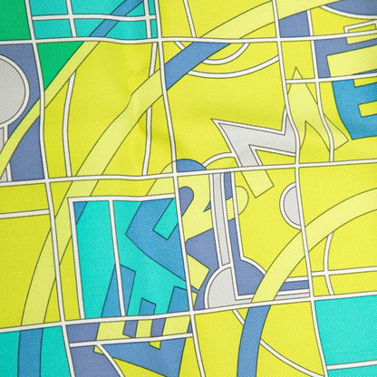Hermes Carre 45 Petit Sport Sports Scarf Blue Multicolor Silk