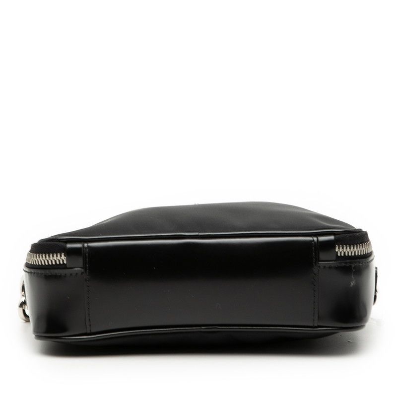 Prada Triangle Logo Re-Nylon Shoulder Bag Black Nylon Patent