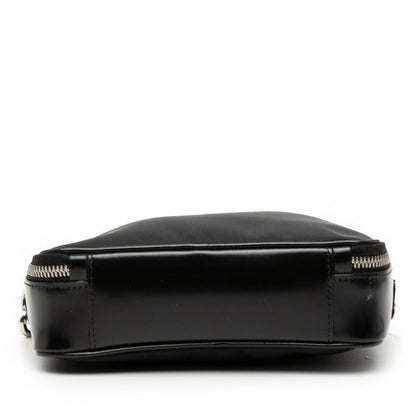 Prada Triangle Logo Re-Nylon Shoulder Bag Black Nylon Patent