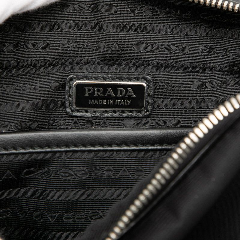 Prada Triangle Logo Re-Nylon Shoulder Bag Black Nylon Patent