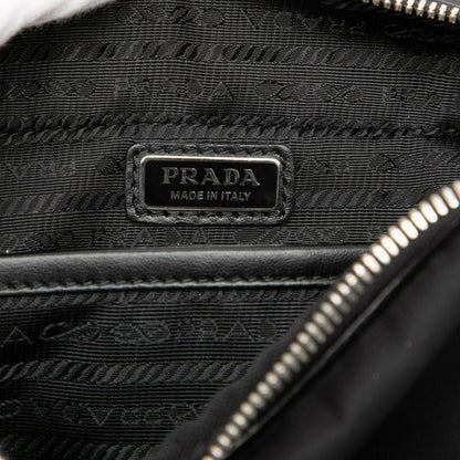 Prada Triangle Logo Re-Nylon Shoulder Bag Black Nylon Patent