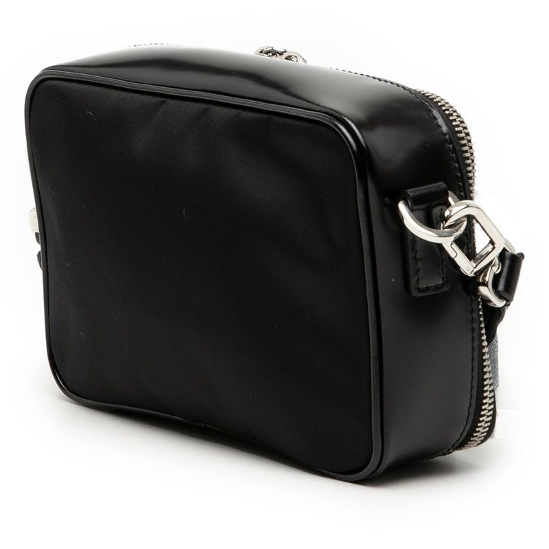 Prada Triangle Logo Re-Nylon Shoulder Bag Black Nylon Patent