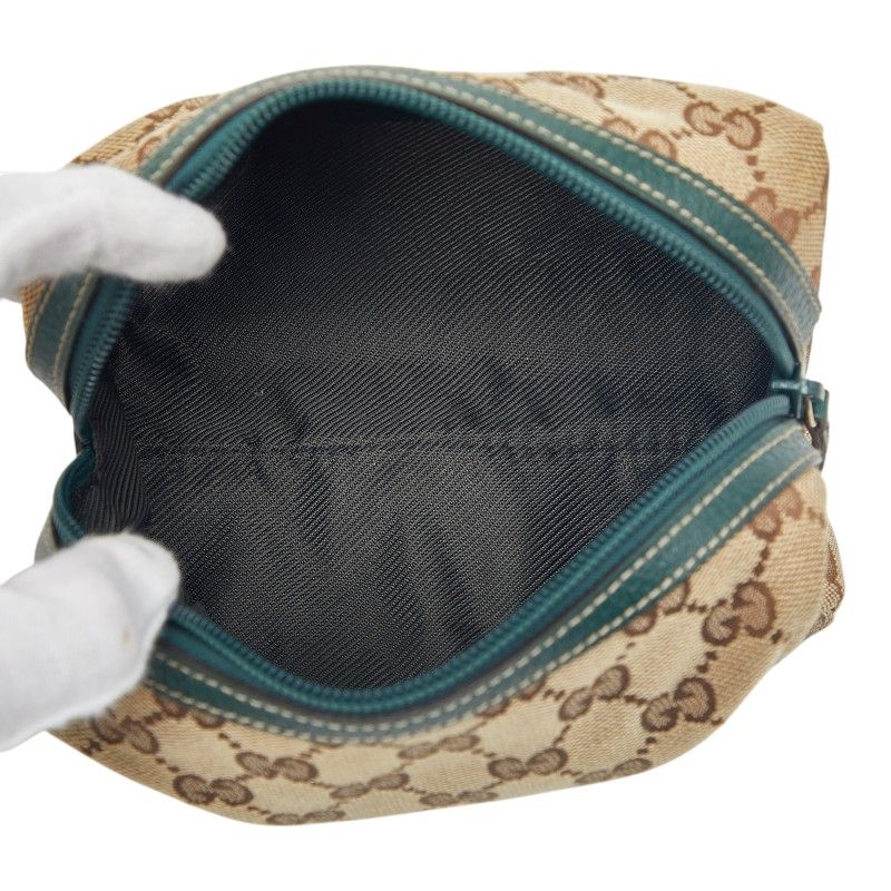 Gucci GG Canvas Pouch Case Beige Green
