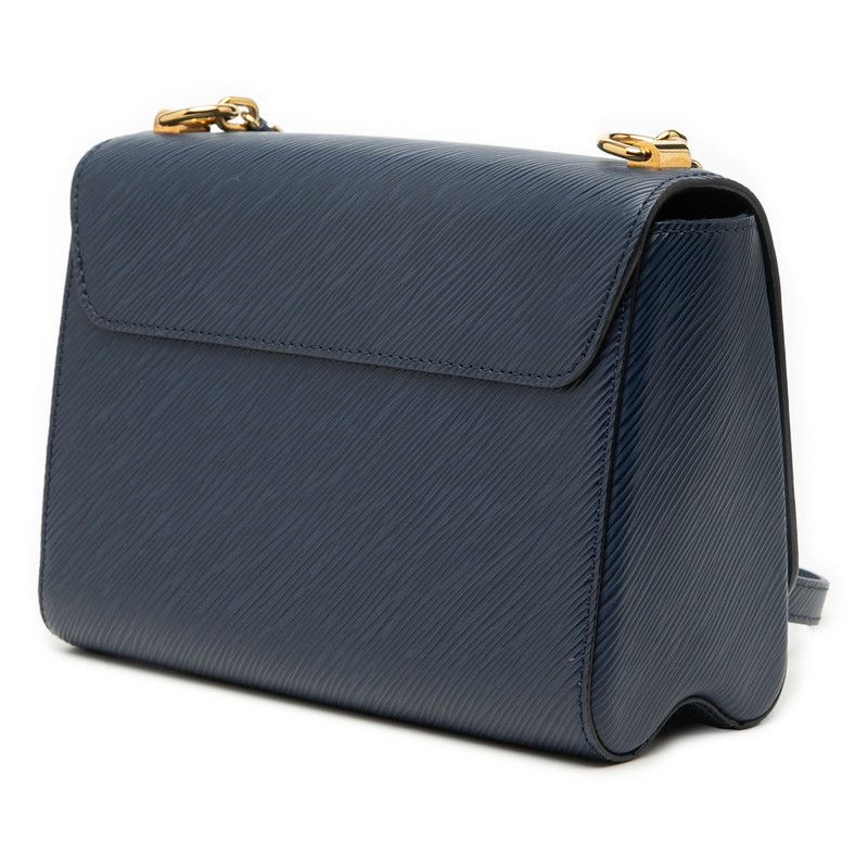 Louis Vuitton Epi Twist MM Crossbody Chain Shoulder Bag Navy Leather