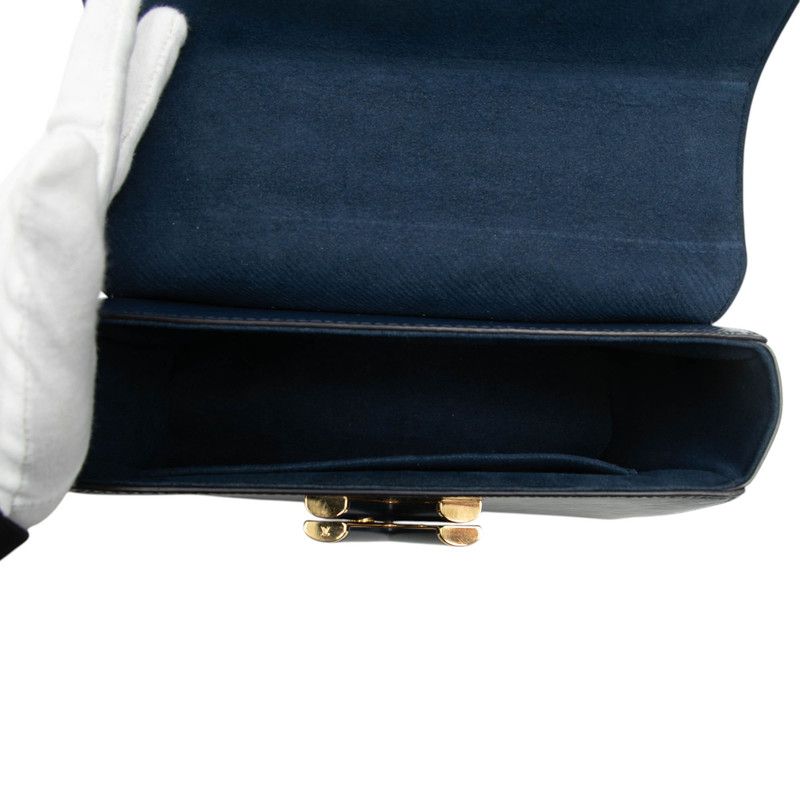 Louis Vuitton Epi Twist MM Crossbody Chain Shoulder Bag Navy Leather