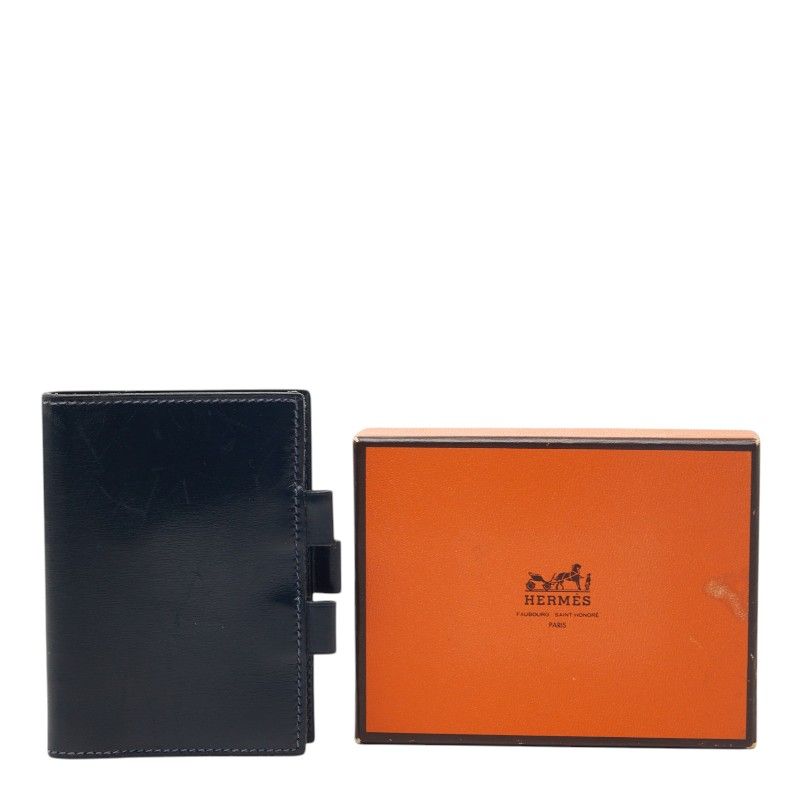 Hermes Ajanda PM Notebook Cover Navy Box Calf Agenda