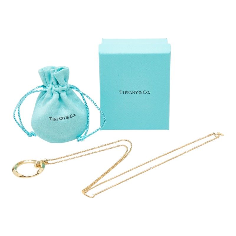 Tiffany & Co T One Circle Pendant Large Necklace 18k Yellow Gold