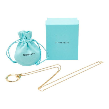 Tiffany & Co T One Circle Pendant Large Necklace 18k Yellow Gold