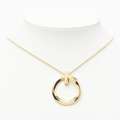 Tiffany & Co T One Circle Pendant Large Necklace 18k Yellow Gold