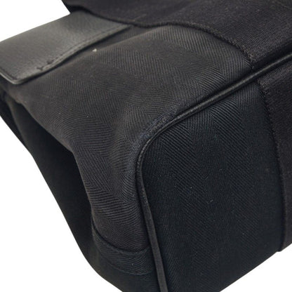 Hermes Valparaiso PM Handbag Black Toilet Blanc Leather Canvas