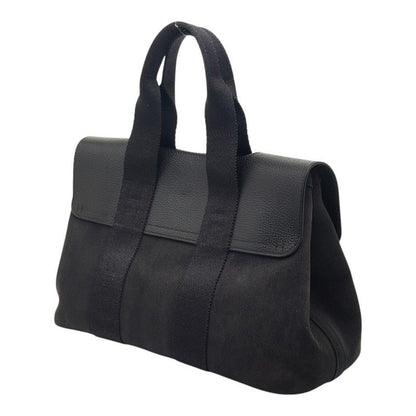 Hermes Valparaiso PM Handbag Black Toilet Blanc Leather Canvas
