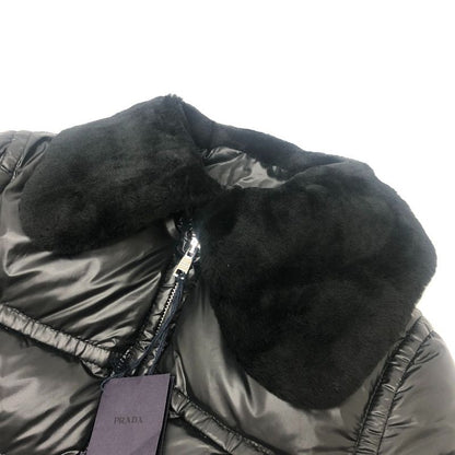 Prada Down Jacket Triangle Plate Nylon Black