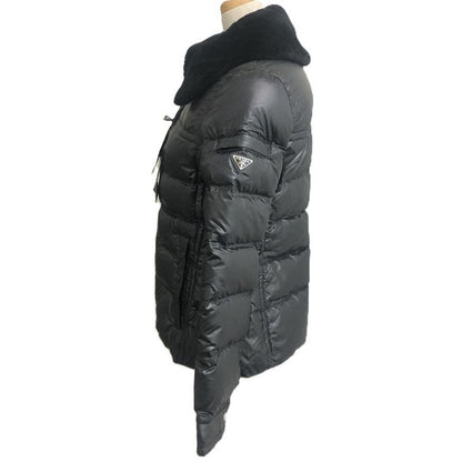 Prada Down Jacket Triangle Plate Nylon Black
