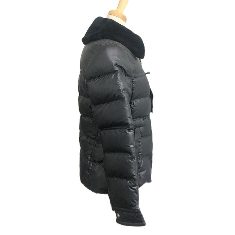 Prada Down Jacket Triangle Plate Nylon Black