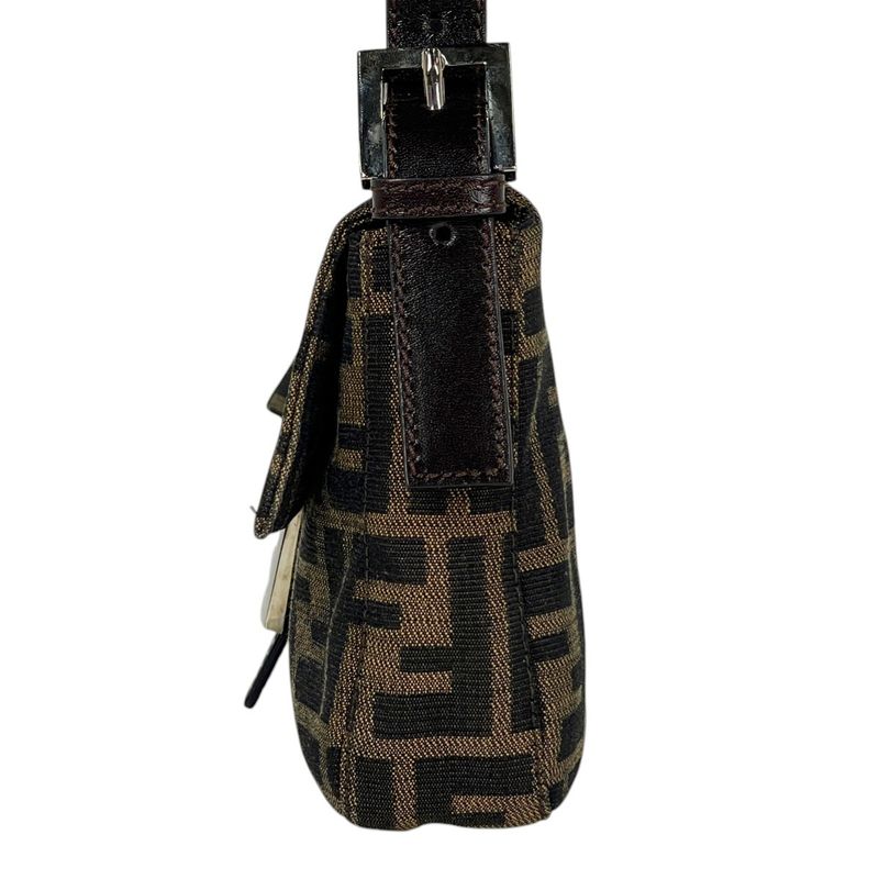 Fendi Zucca Pattern Mamma Baguette Shoulder Bag Canvas Brown