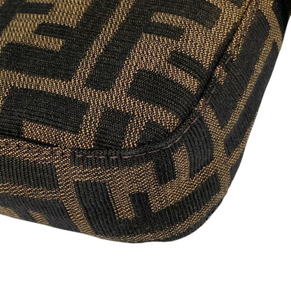 Fendi Zucca Pattern Mamma Baguette Shoulder Bag Canvas Brown