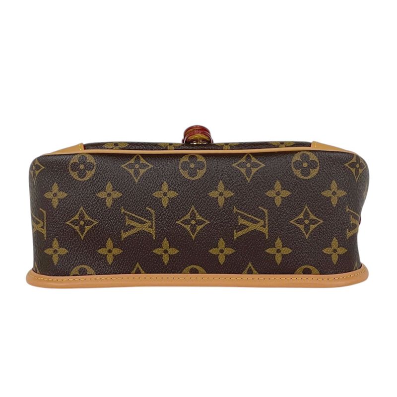 Louis Vuitton Diane 2-Way Shoulder Crossbody PM Bag Monogram Brown Fuchsia