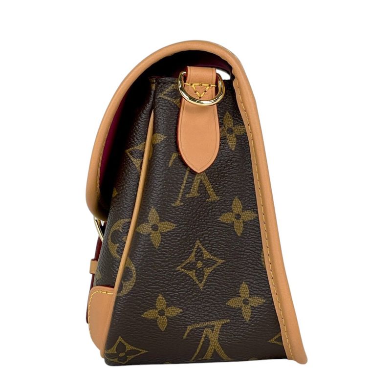 Louis Vuitton Diane 2-Way Shoulder Crossbody PM Bag Monogram Brown Fuchsia