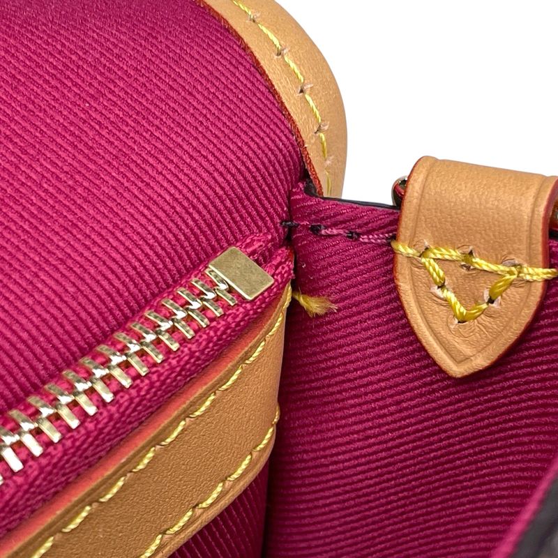 Louis Vuitton Diane 2-Way Shoulder Crossbody PM Bag Monogram Brown Fuchsia
