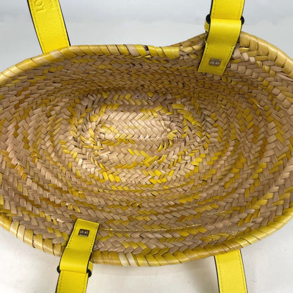 Loewe Basket Bag Small Bag Anagram Palm Leaf Handbag Raffia Beige Yellow