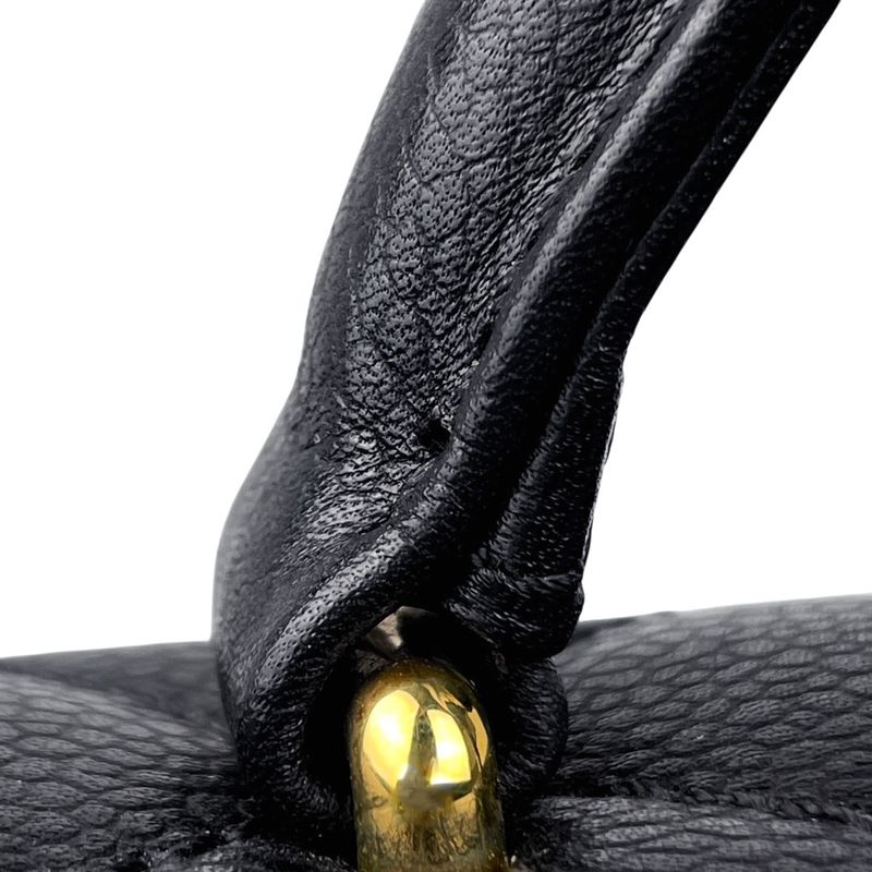 Chanel CC Logo Handbag Quilted Caviar Leather Black